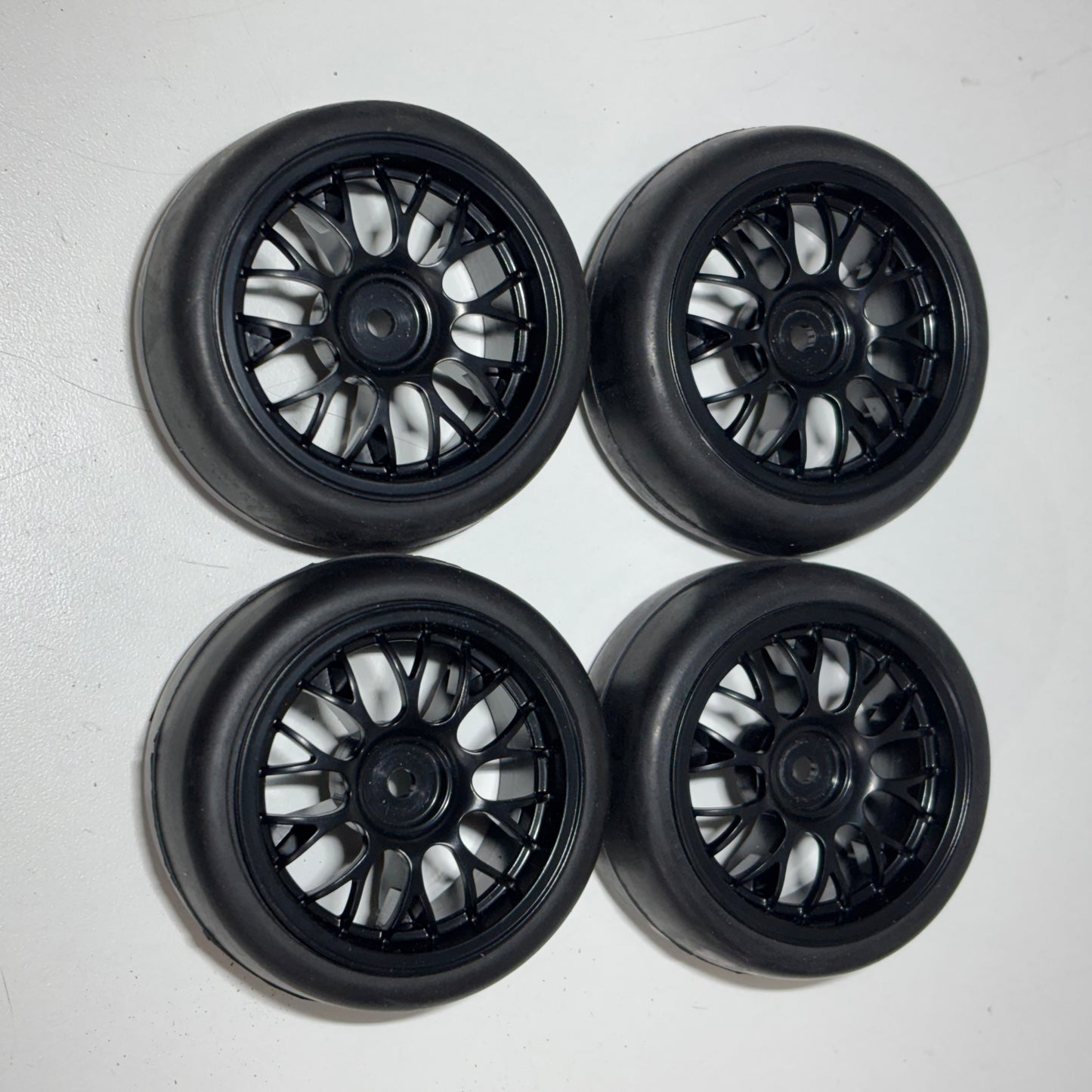 Black Wheels With Rubber Tyres Offset 3