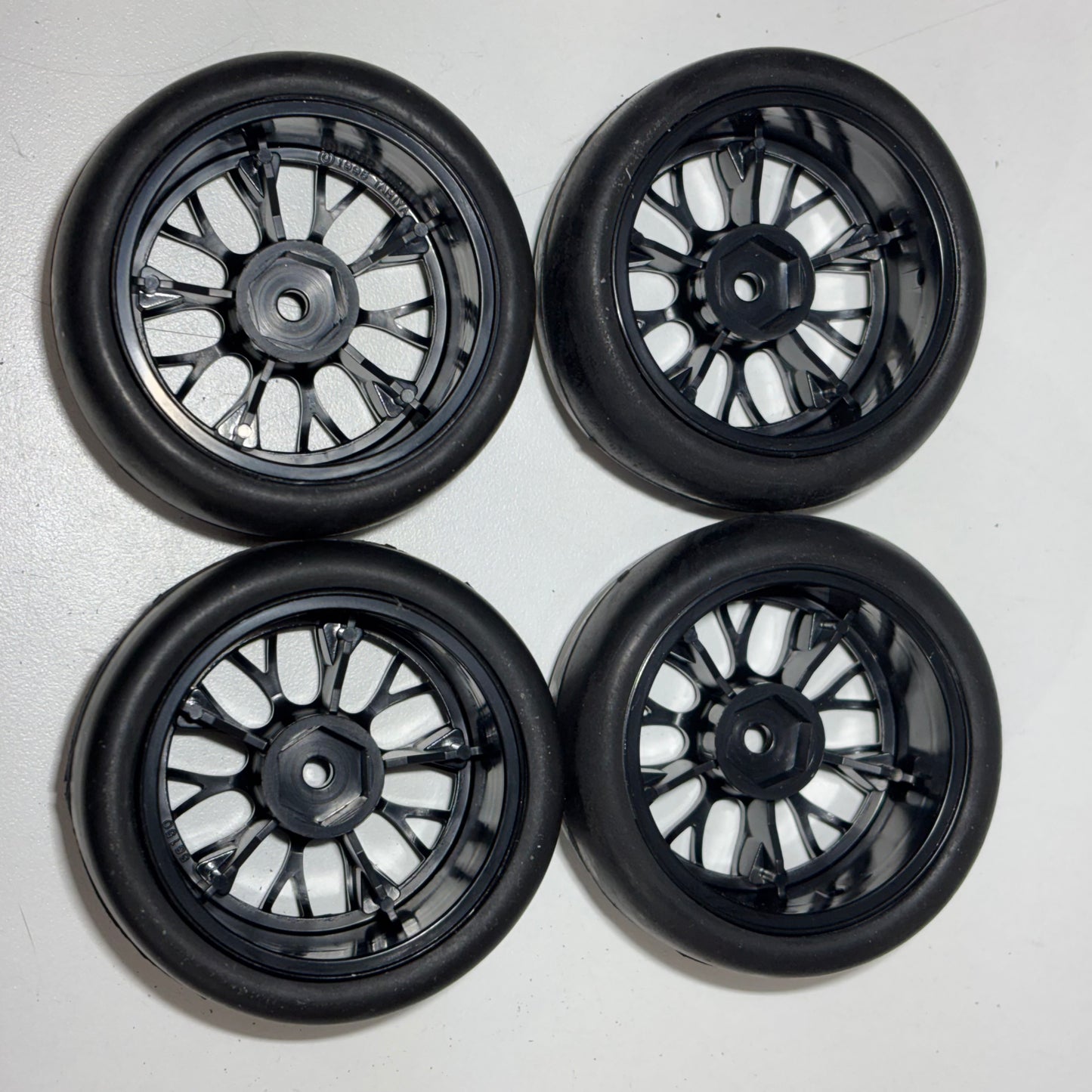 Black Wheels With Rubber Tyres Offset 3