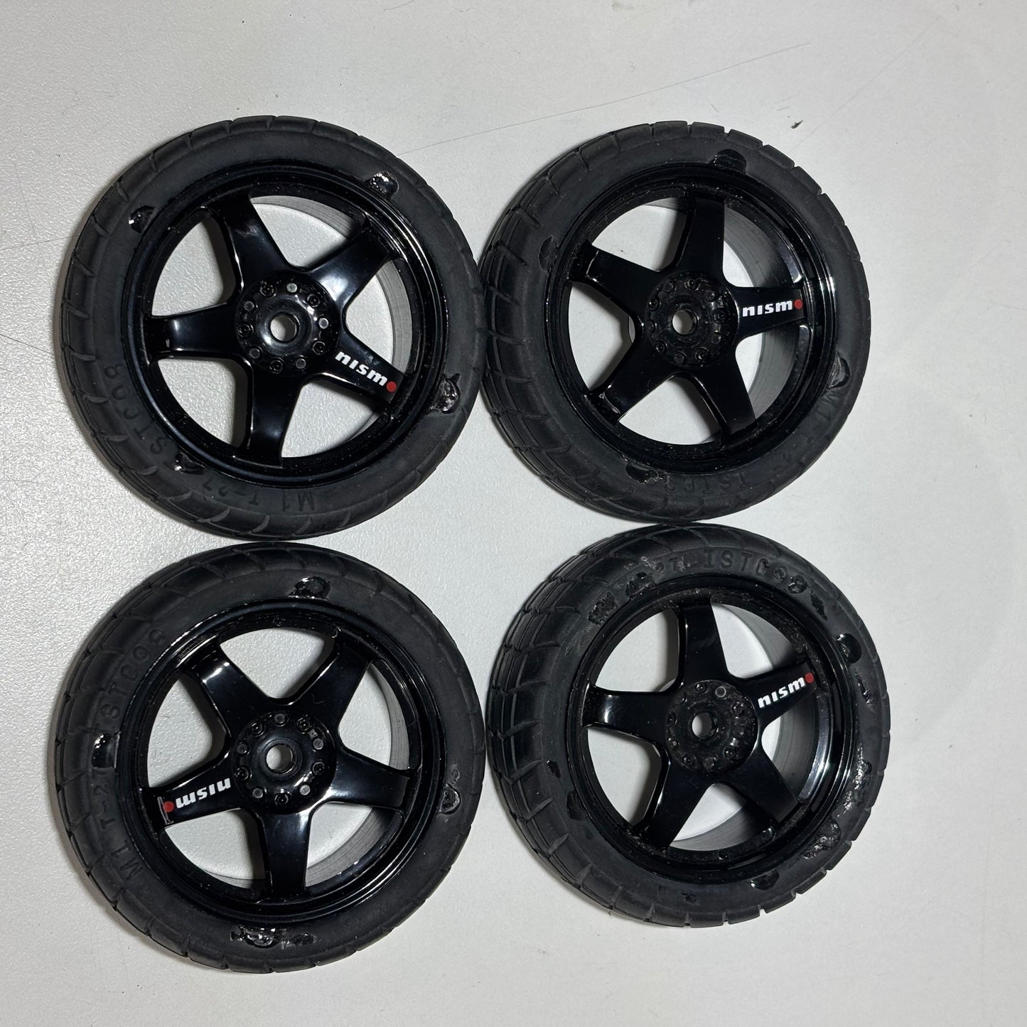 GTR Skyline Black Nismo Wheels With Rubber Tyres Offset 3