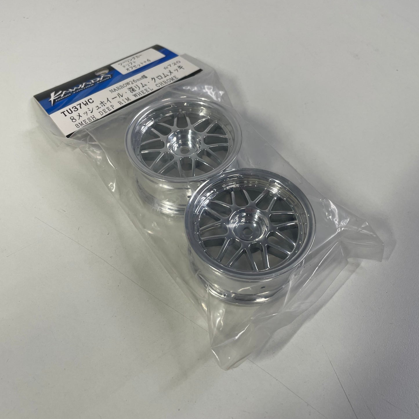 Kawada TU37WC Mesh Deep Wheels Chrome 4mm Offset x2 Wheels Pair