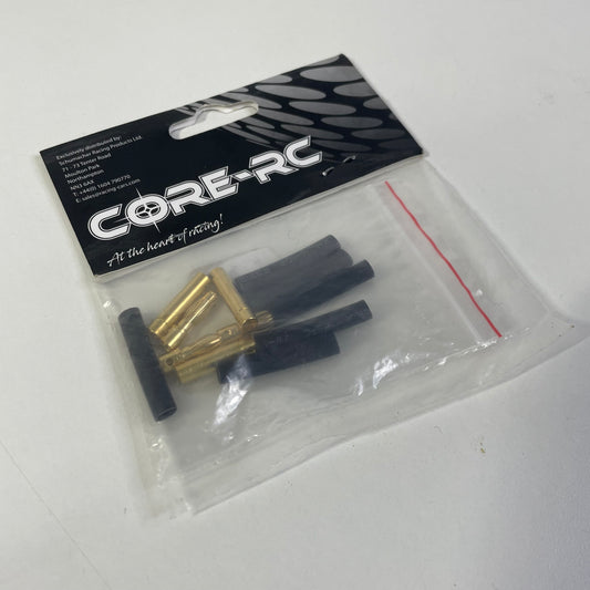 Core-RC 4.0mm Gold Banana Bullets M/F 3prs + Shrink Tube CR765