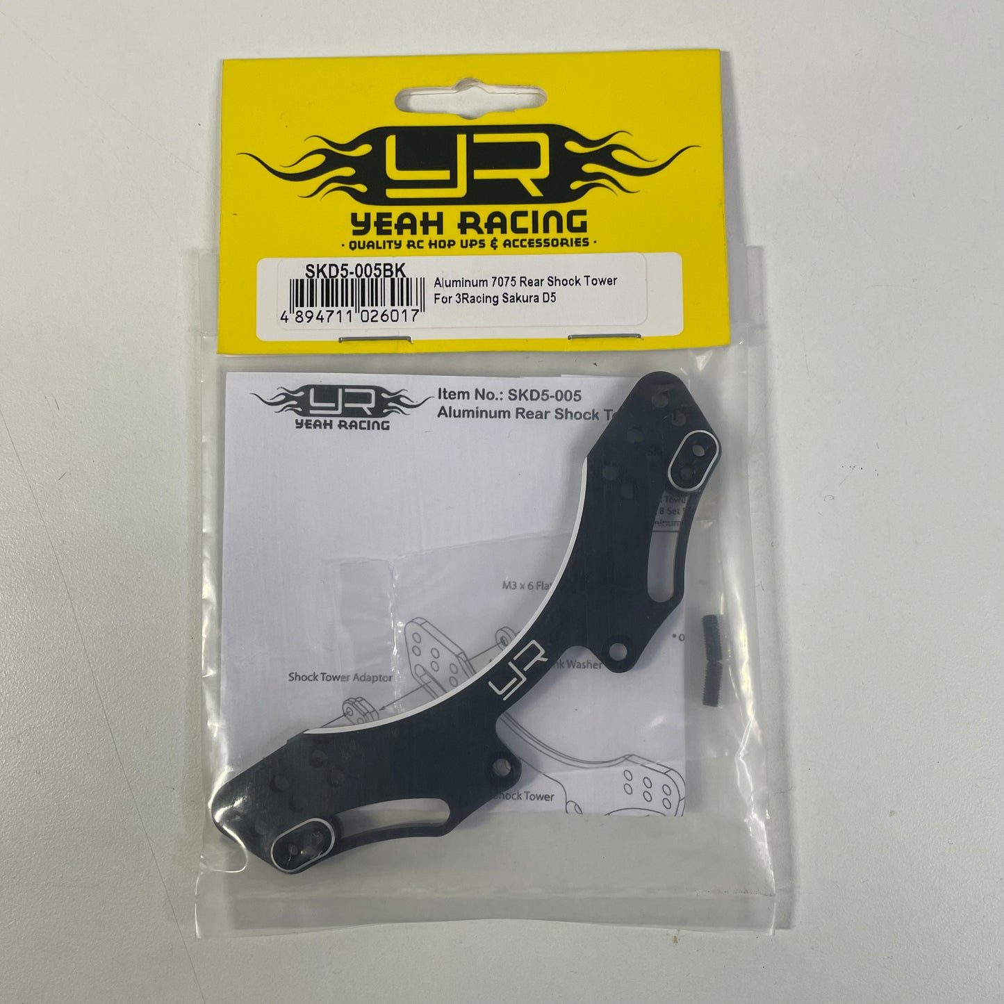 Yeah Racing Aluminium 7075 Rear Shock Tower For 3Racing Sakura D5