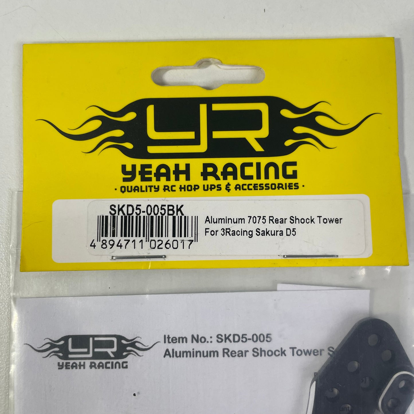 Yeah Racing Aluminium 7075 Rear Shock Tower For 3Racing Sakura D5