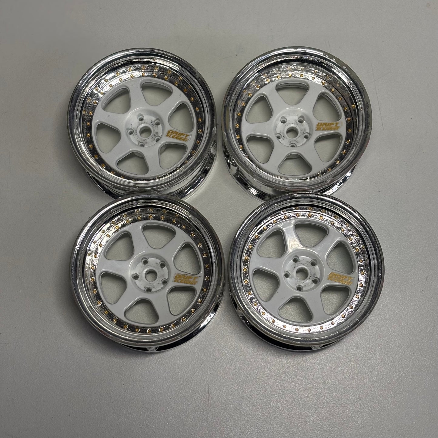 Drift Elements Adjustable Offset Wheels Chrome White