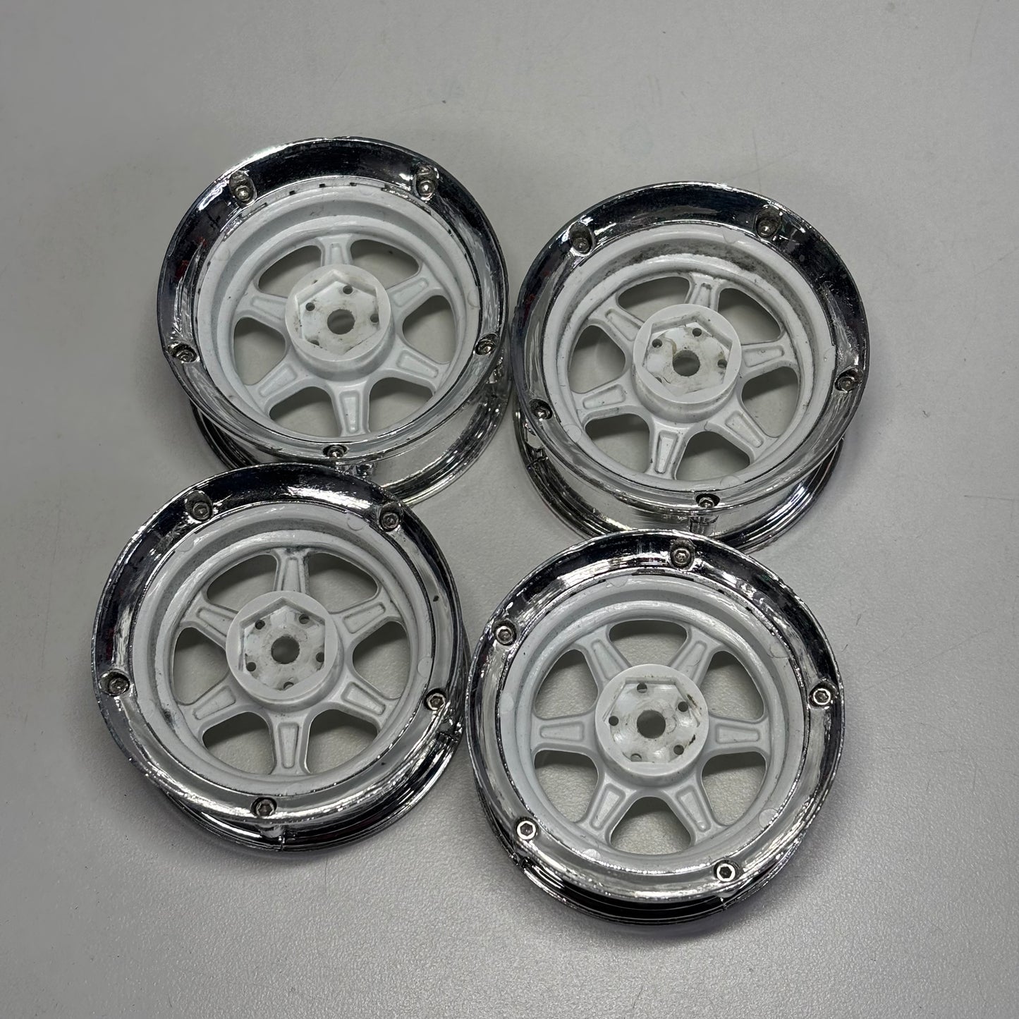 Drift Elements Adjustable Offset Wheels Chrome White