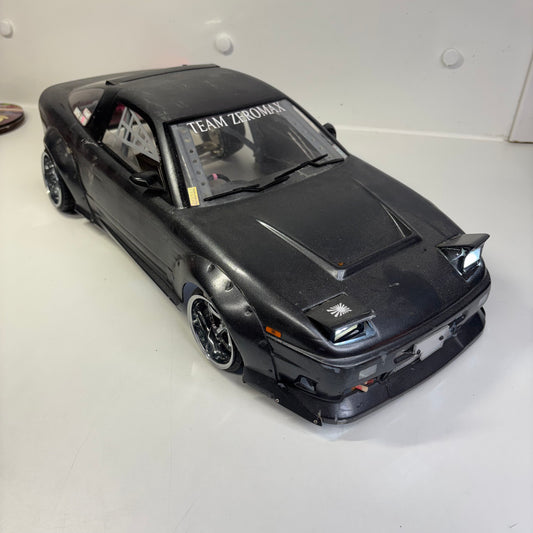 Team Zeromax Nissan 180SX Bodyshell Grey With LED's & Backfire